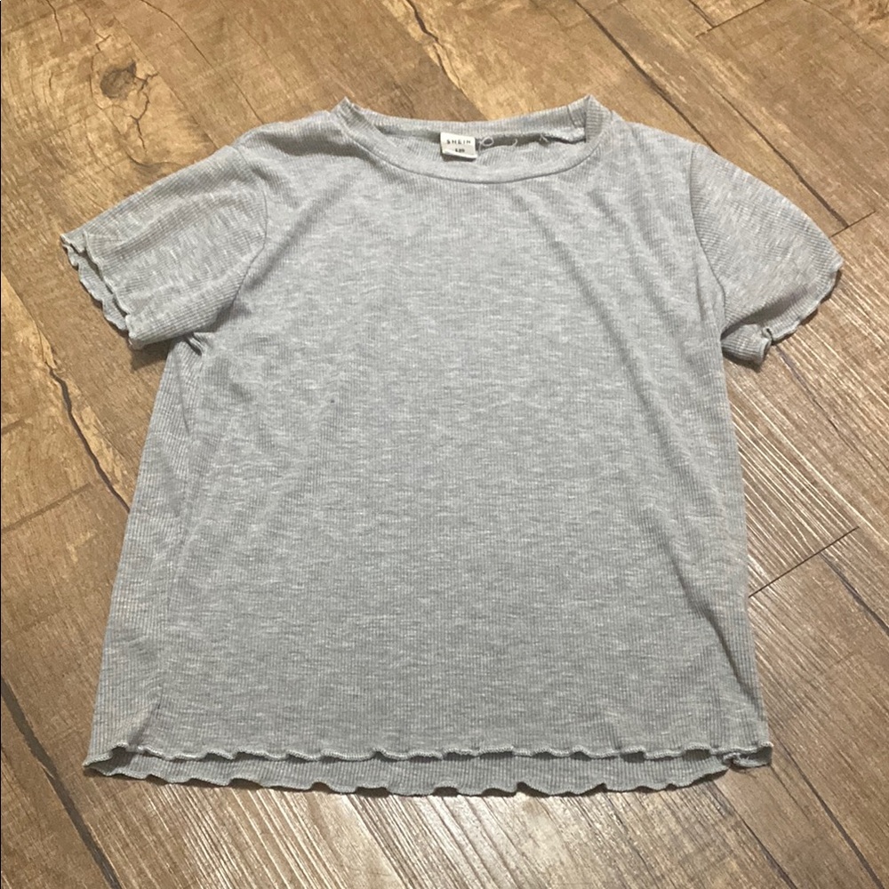Gray Short Sleeve Top